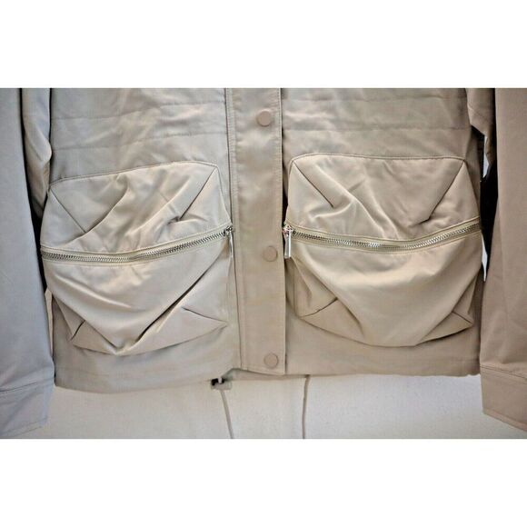 Good American GP0784 Women's Sz 0 Summer Sand/Beige Hooded Volume Jacket - Picture 4 of 13